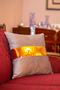 Decorative Gray and Gold Leather Detailed Throw Pillow Cover Luna 40*40 Cm - 2