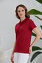 Women's Claret Red Polo Neck T-Shirt - 6