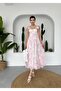 Pink Bust-Support Ruffled Spaghetti Strap Lined Premium Chiffon Dress - 6