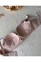 Whitney Imported Ektsra Push up Hand Covered Heart Detailed Seamless Soft Bra Without Underwire - 5