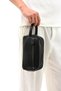 Black Genuine Leather Men's Shaving Hand Portfolio&Clutch Care Bag