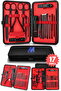 17 Pcs Nail Clippers Set Nail Care Kit Manicure Portable Set Tweezers Knife Ear Leather Bag