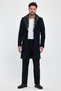 Above Knee Length Men's Coat with Detachable Collar and Fur and Wool Blend Buttons - 4