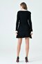Women's Long Sleeve Polo Neck Flared Cutout Black Knitwear Dress 14169 - 3