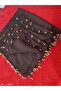 Handmade Crystal Drop Beaded Writing, Cheesecloth Yemeni, Scarf, 4 Edge-Embroidered - 3