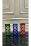 Turquoise Crystal - 6 Colorful Cut Handcrafted Soft Drink Water Glasses - 3