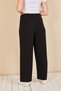 Women's Black Elastic Waist Wide Leg Loose Summer Trousers Aerobin-865829 - 7