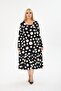 WOMEN'S PLUS SIZE BELOW KNEE SQUARE COLLAR LONG SLEEVE VISCOSE COMBED STYLISH DESIGN COMFORTABLE DRESS - 2