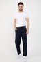 Navy Blue Men's Straight Leg Comfortable Cut Seasonal Premium Fabric Sweatpants - 2