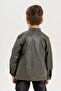 Zippered Snap Collar Boys' Leather Jacket - 5