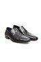 Dark Blue Color Laceless Genuine Leather Men's Shoes