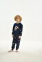 Boy's Long Sleeve Navy Blue Pajama Set C3T3N7O8