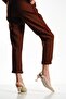 Beige Knitted Fabric Open Back Ankle Strap Stiletto Women's Heeled Shoes - 4