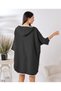 Black 4 Layer Muslin Hooded Adult Women's Poncho - 4