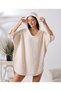 Ivory 4 Layer Muslin Hooded Adult Women's Poncho - 4