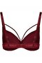 NBB Burgundy Lace-Up Unpadded Wired Bra and Panty Set with Bust Straps - 4425 - 5