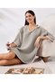 Light Gray 4 Layers Muslin Hooded Adult Women's Poncho