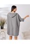Dark Gray 4 Layer Muslin Hooded Adult Women's Poncho - 4