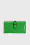 Astana Belt Buckle Zipper Wrist Strap Phone Compartment Croco Pattern Green Women's Wallet - 4