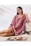 Plum 4 Layer Muslin Hooded Adult Women's Poncho - 3