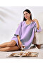 Lilac 4 Layer Muslin Hooded Adult Women's Poncho - 3