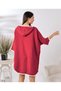 Claret Red 4 Layer Muslin Hooded Adult Women's Poncho - 3