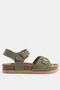 Green Genuine Leather Ankle-Tie Women's Sandals