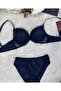 Le Jardin Shiny Glitter String Brodeled Push-Up Bra Panty Set-5065 - 2