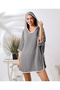 Dark Gray 4 Layer Muslin Hooded Adult Women's Poncho - 6