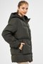 Women's Khaki Fiber Windproof Hooded Inflatable Sports Winter Coats - 5