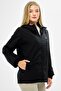 Women's Black Lined Water Resistant Hooded Pocket Raincoat - Windbreaker Jacket - 3