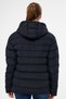Women's Navy Blue Fiber Windproof Hooded Inflatable Sports Winter Coat - 8