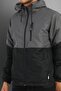 Men's Anthracite-Black Two Color Lined Windproof Hooded Pocket Sports Raincoat-Windbreaker - 3