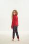 Girl's Waitress Long Sleeve Red Pajama Set C4T4N7O8 - 5