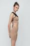 Tulle Detail Bustier Long Shorts Set 9150 Brown - 3