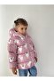 Printed Inflatable Baby Girl Coat with Soft Fleece Inside and Hood - 6