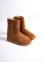 Wemodacomtrayakkabı Women's Medium Size Fur Lined Tan Suede Flat Sole Boots - 3