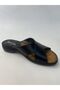 Genuine Leather Massage Sole Black Women's Slippers J515 - 3