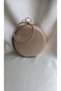 Women's Gold Glitter Textured Round Portfolio Evening Dress Bag - 3