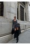 New Season Knitwear Knitted Maxi Length Front Button Closure Cardigan and Mini Skirt Set Dark Gray Color - 2