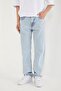 Men's Straight Pocket Light Blue Baggy Pants Jeans
