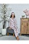 Girl's Bow Tie Rabbit Patterned Long Sleeve Pajama Set, Sleeping Headband Included Set of 3 - 2