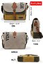 4046 Shoulder Postman Beige Khaki Mustard Water Resistant Waxed Canvas Laptop Bag - 3