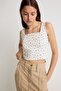 Crispy Patterned Sleeveless Crop Top