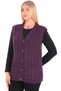 Women's V-Neck Thick Wool Goose Feet Patterned Knitwear Buttoned Pocketed Mother Vest