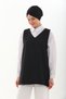 Women's Black Hijab Tweed Sweater - 3