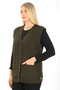 Women's V-Neck Winter Thick Wool Chain Modeled Knitwear Buttoned Pocket Mother Vest
