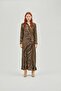 Cardenia Gathered Ethnic Print Viscose Rayon Blended Maxi Dress - My