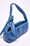 Soft Napa Leather Baguette Look Drawstring Strap Detailed Shoulder Bag - My - - 4