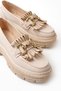 749-750 Beige Buckle Daily High-Sole Loafer Shoes - 2